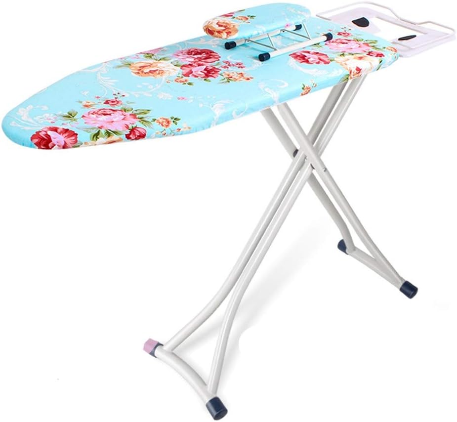 La table de repassage associe une hauteur reglable et une partie textile en coton