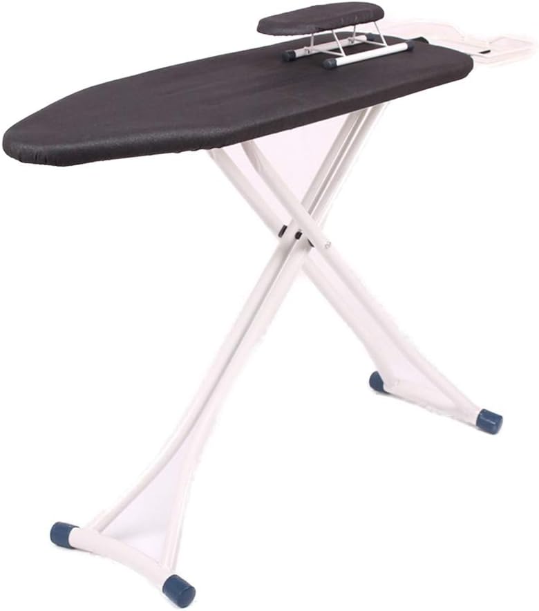 Cette table de repassage se decline en coloris gris et blanc