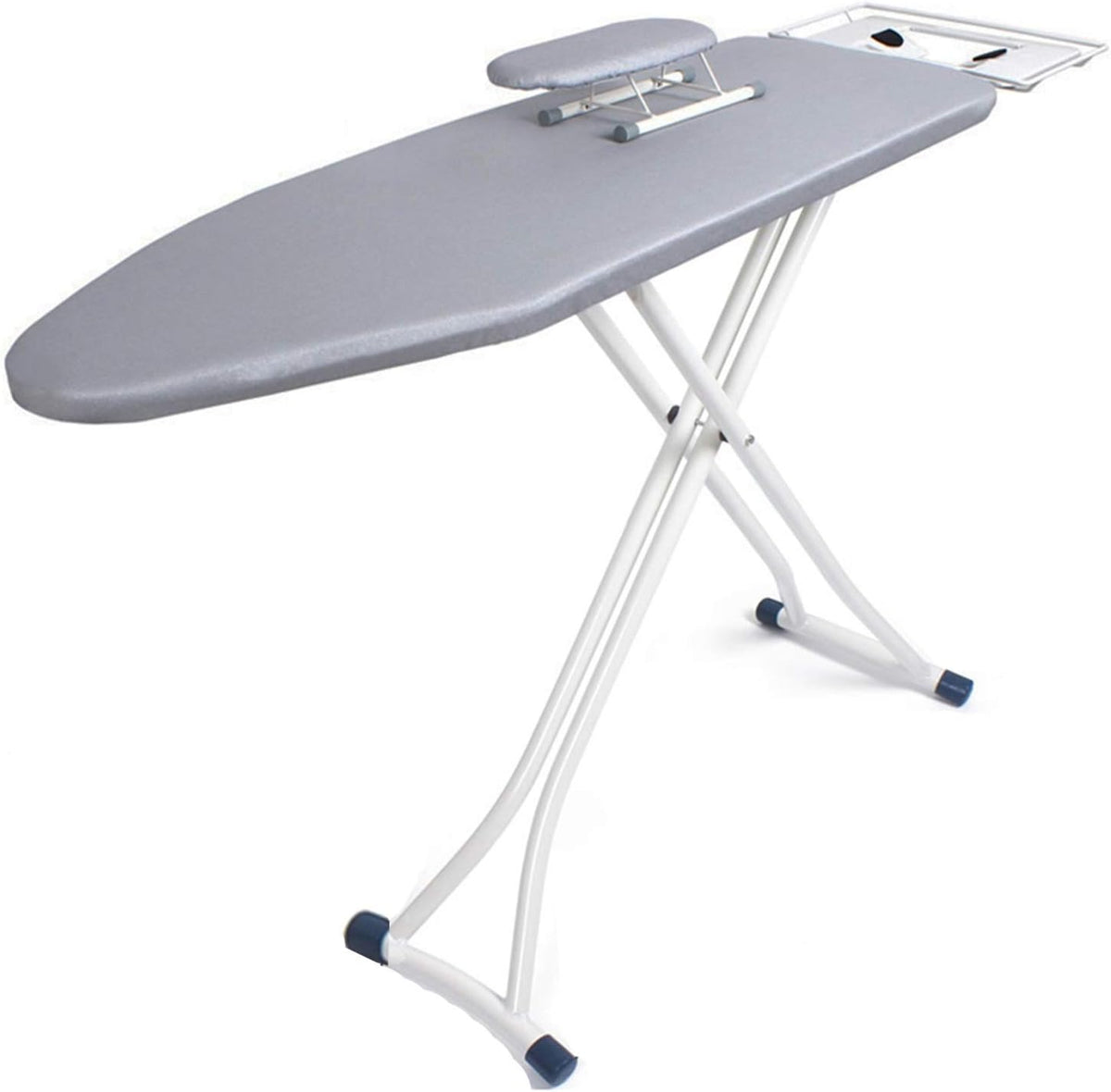 Cette table de repassage a structure renforcee, avec une hauteur reglable