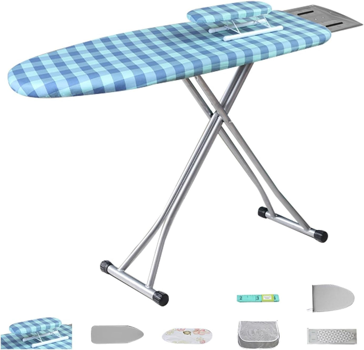 La table de repassage qui se replie apres usage, avec une surface laissant passer la vapeur