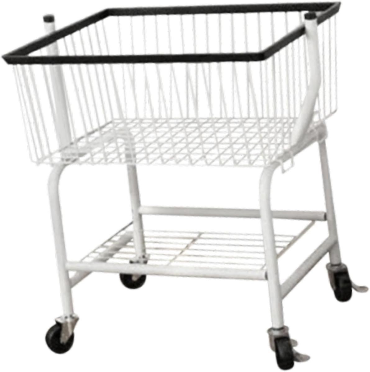 Un panier a linge integre des roulettes